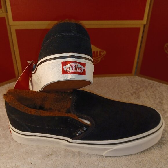 Vans Men's 4/Women's 5.5 Slip On Sherpa Lined Black/Marshmallow VN0A7VCFABI - Picture 5 of 12